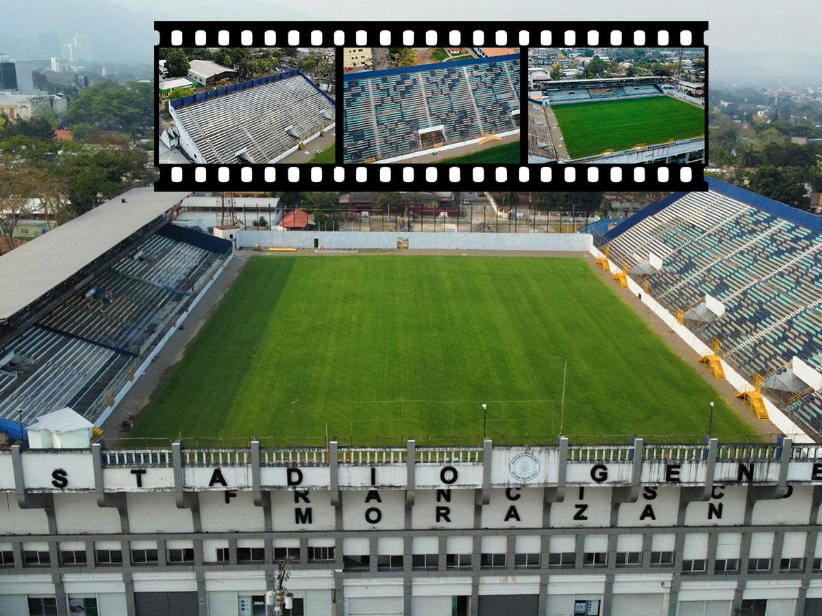 El estadio Morazán está quedando hermoso: ¿Cuándo estará lista la nueva grama y las graderías?