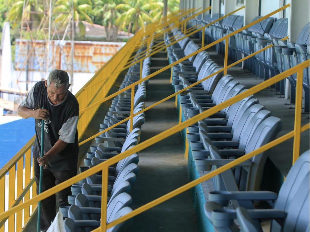 Pintura nueva e instalación de butacas en el Estadio Morazán: así pulen el recinto sampedrano previo a su reapertura