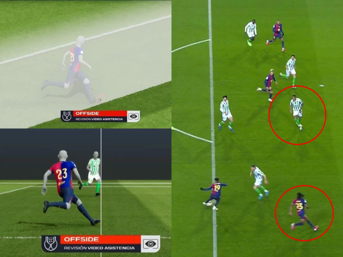 Polémico gol anulado a Koundé en Copa del Rey: Por una uña no validaron el gol a Barcelona ante Betis