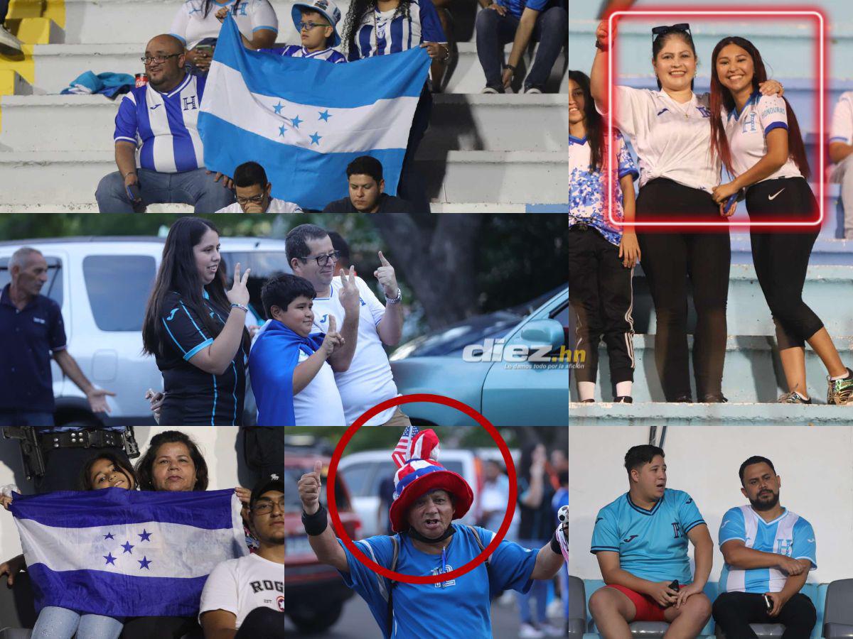 Ambientazo en el Nacional: Famosos, señor cautiva con curioso gorro y chicas enamoran en el Honduras-Jamaica