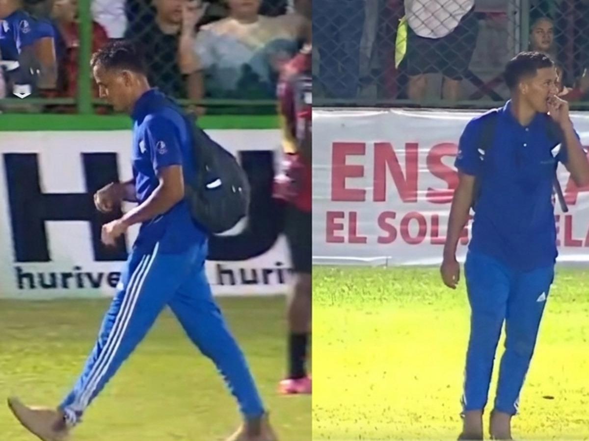 ¡Solo en Honduras pasa! Persona irrumpe partido de Liga Nacional al aparecer caminando en medio de la cancha