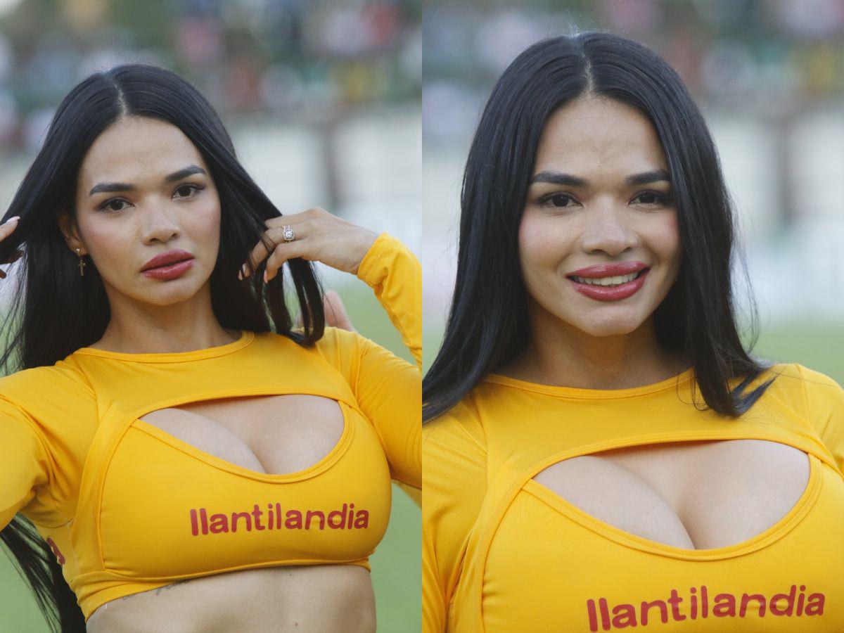 ¡Qué lindas! Las chicas bellas que cautivan en la previa del Choloma vs Olimpia en el Estadio Rubén Deras