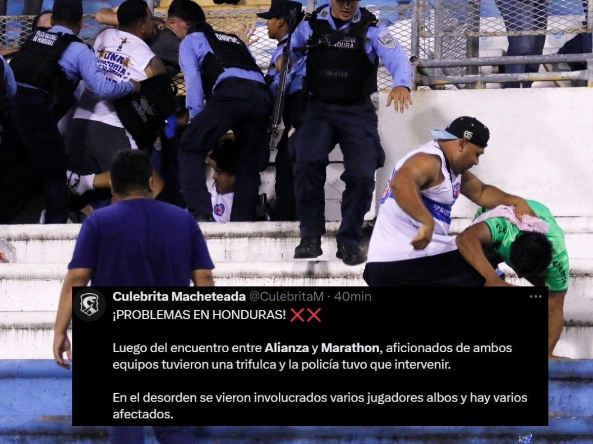 Prensa salvadoreña divulga nuevas imágenes del zafarrancho Marathón - Alianza y arremeten: “Reprochable”