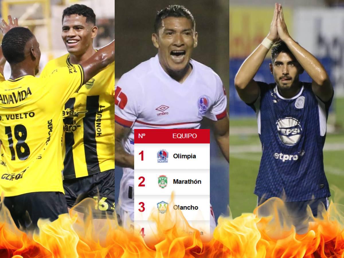 Tabla de posiciones de Liga Nacional: Olimpia se escapa de Marathón y Olancho FC; Real España sorprendió a Motagua