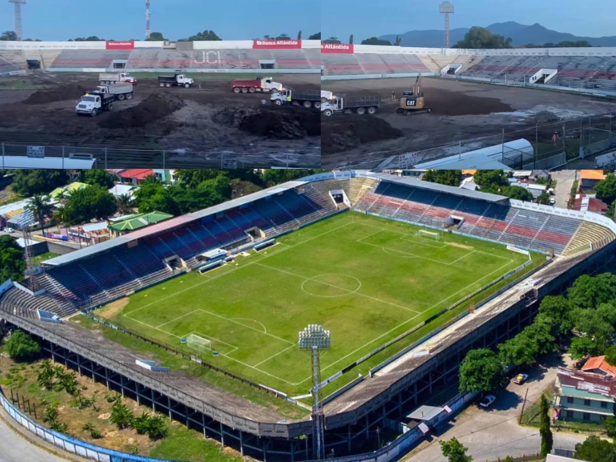 Así avanzan los trabajos de cambio de grama en el estadio Municipal Ceibeño ¿Cuánto es la inversión?