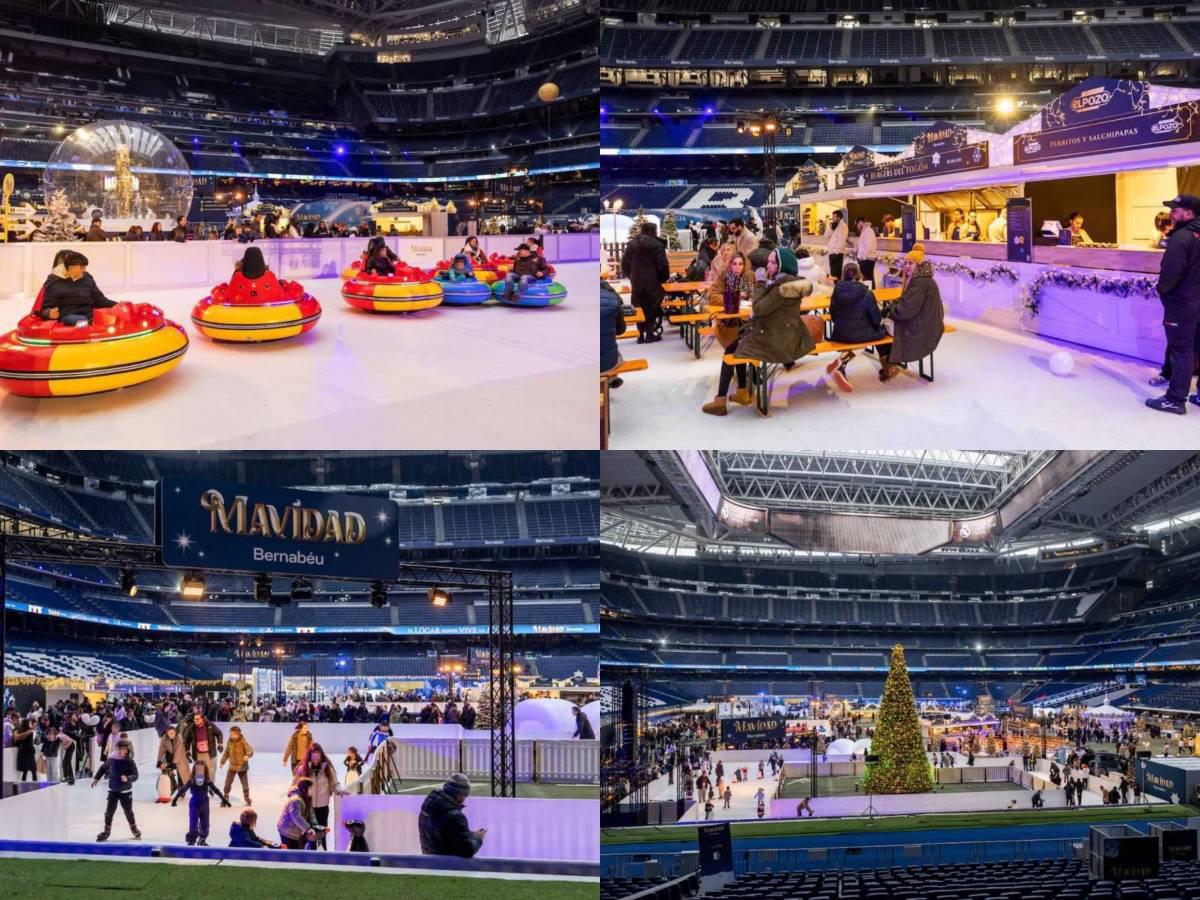 Primero un partido de NFL y ahora un pueblo navideño: así transformaron el Santiago Bernabéu, estadio del Real Madrid