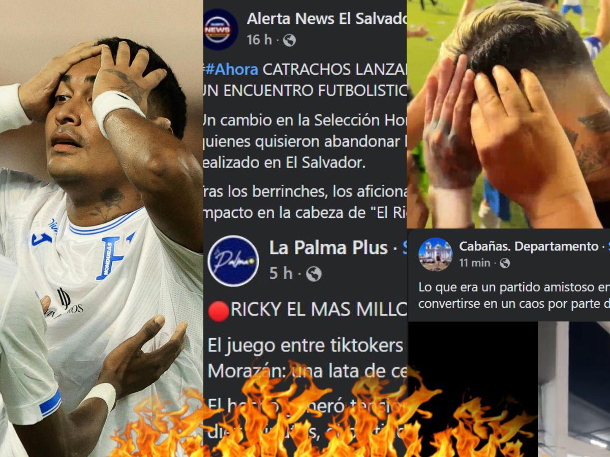 Prensa de El Salvador denuncia trampa y malos tratos de aficionados hondureños en juego de tiktokers: quedaron mal