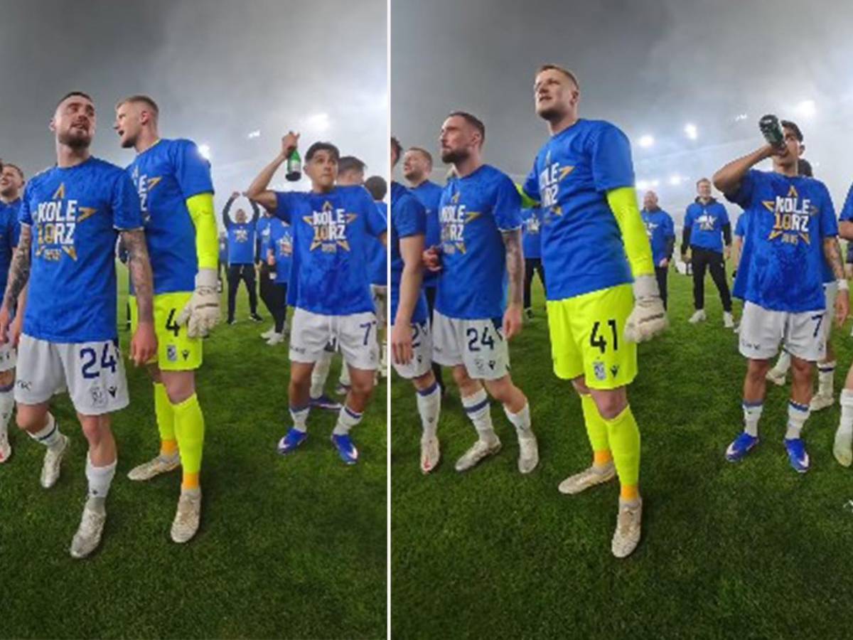 Beso de campeón y con champán: así festejó Luis Palma tras el título en Polonia