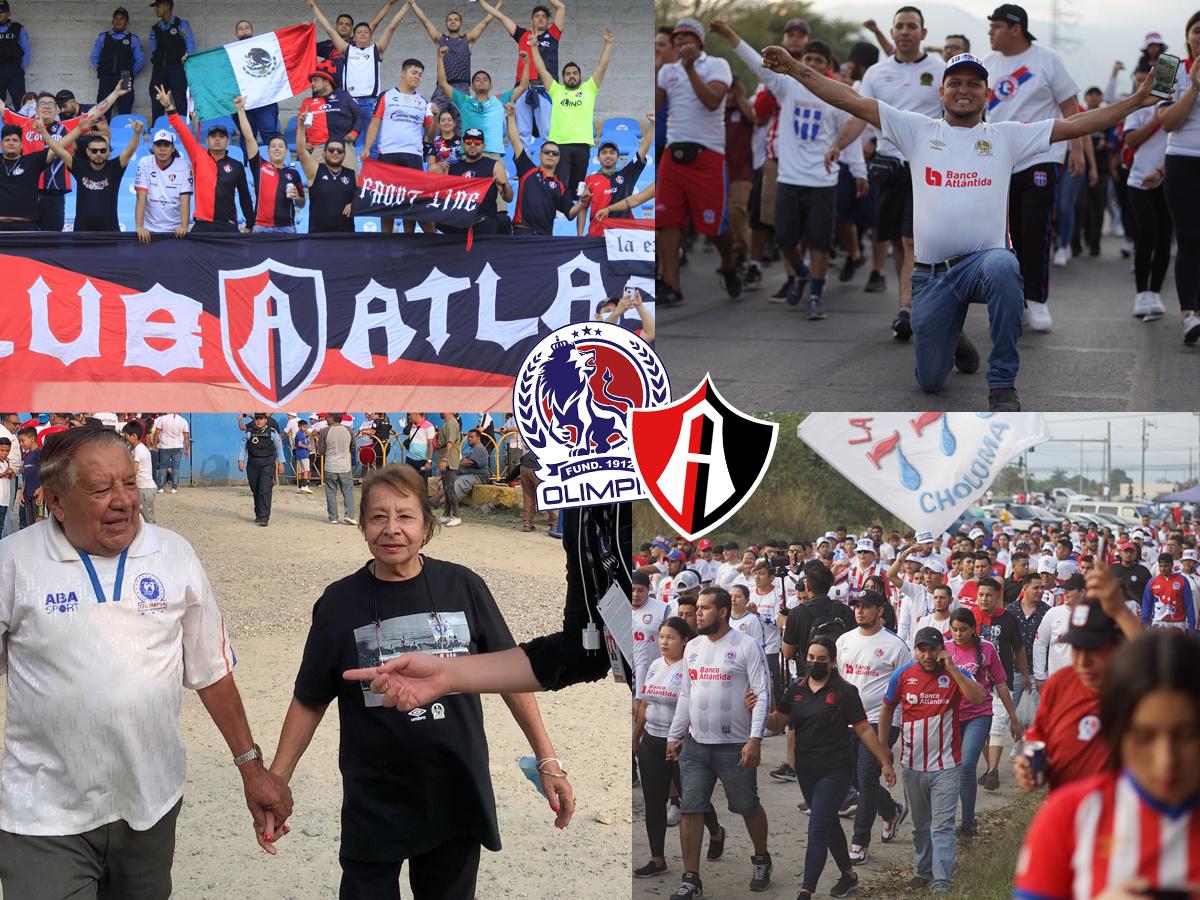 ¡Ambientazo de Champions! Invasión de olimpistas en el Olímpico y el grupo de afición del Atlas que se hace sentir