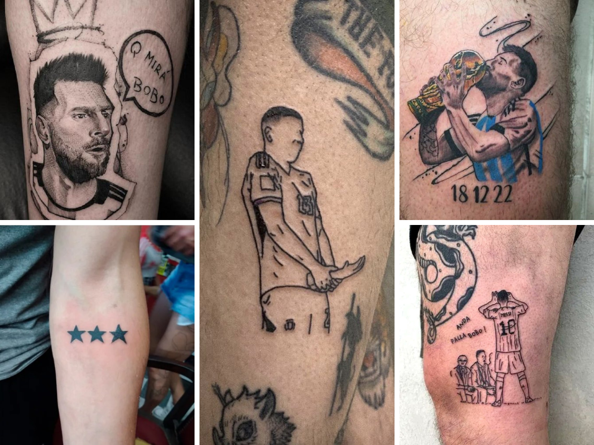 Del “¿qué mirás, bobo?” al beso de Messi a la Copa del Mundo: locura desenfrenada por los tatuajes de Argentina
