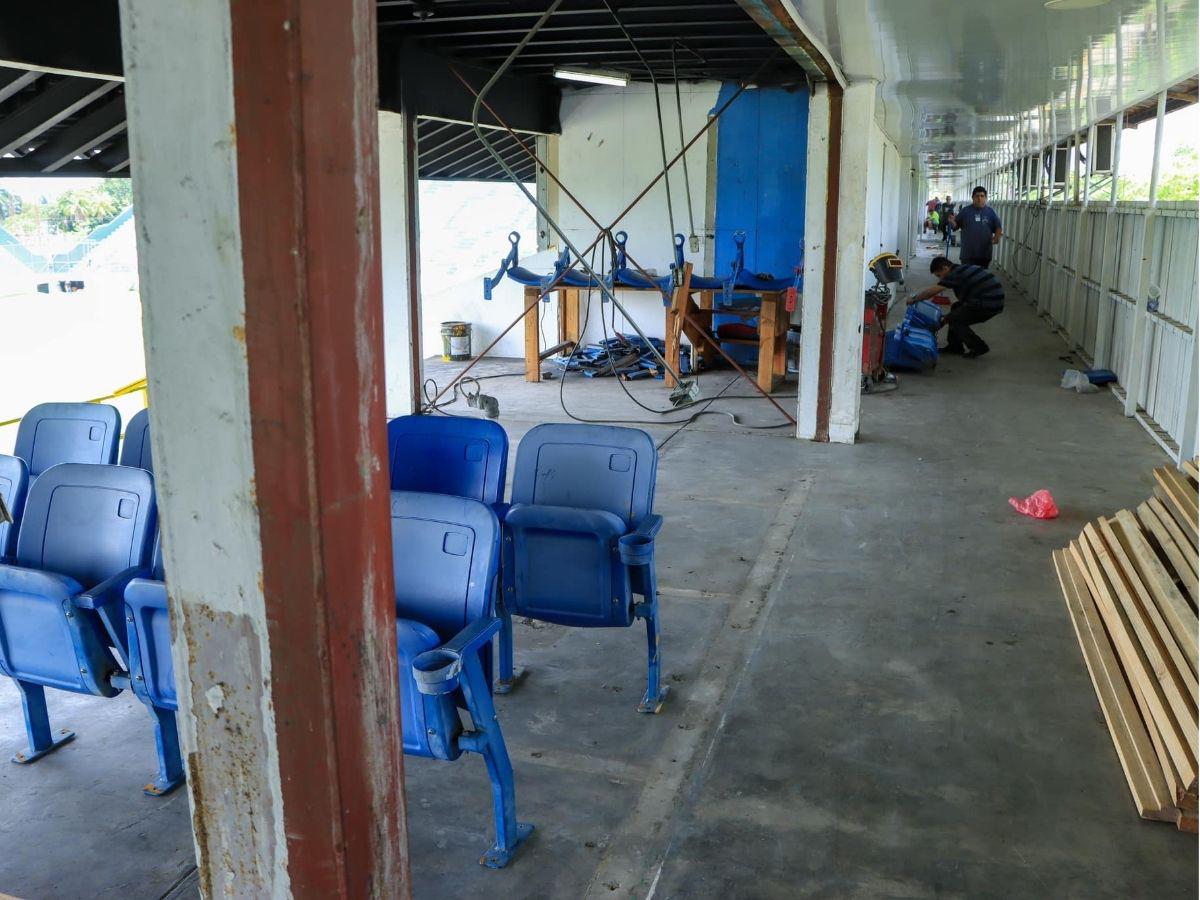 Pintura nueva e instalación de butacas en el Estadio Morazán: así pulen el recinto sampedrano previo a su reapertura
