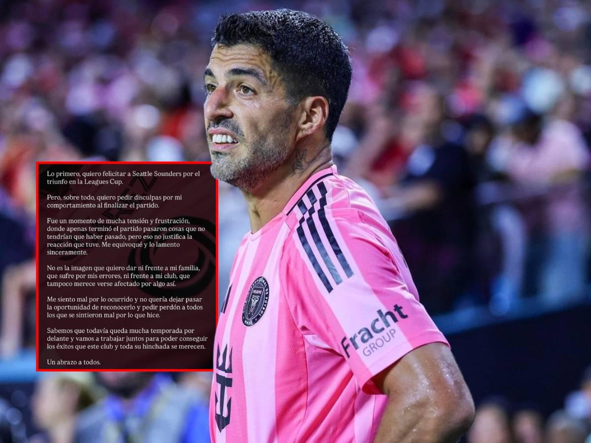 Luis Suárez rompe el silencio tras el escupitajo luego de perder la final de la Leagues Cup: Me equivoqué y lo lamento...