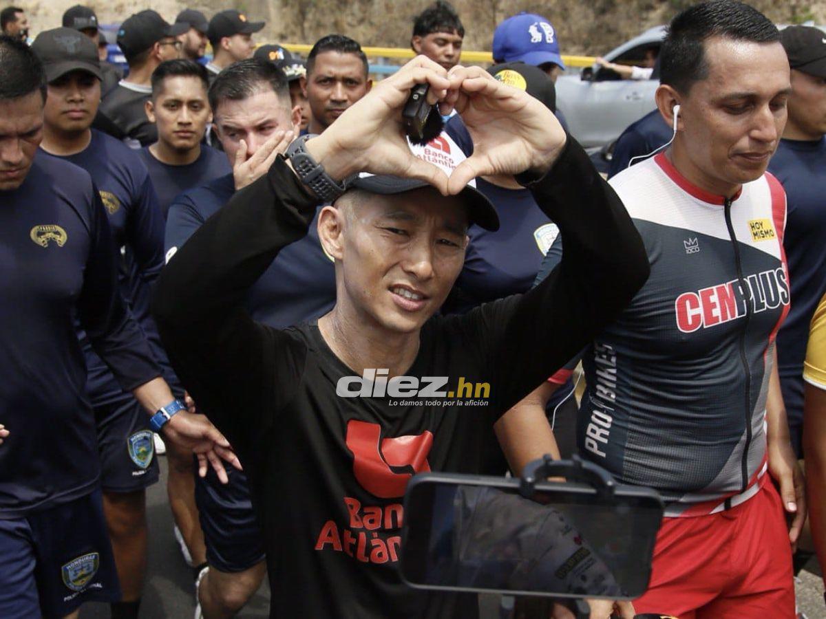 Shin Fujiyama hace historia en Honduras: Así fue el recibimiento al japonés tras cumplir el reto de 250 km