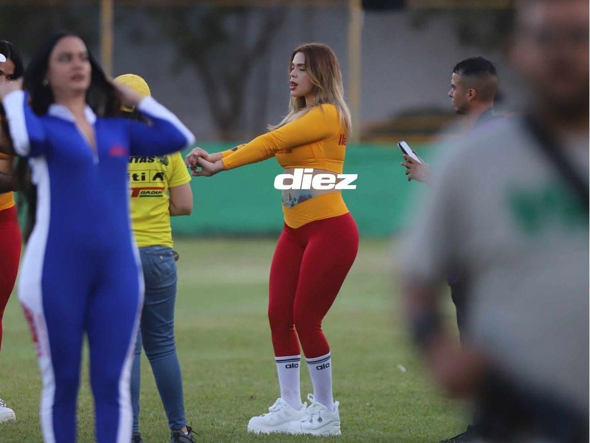 ¡Qué lindas! Las chicas bellas que cautivan en la previa del Choloma vs Olimpia en el Estadio Rubén Deras