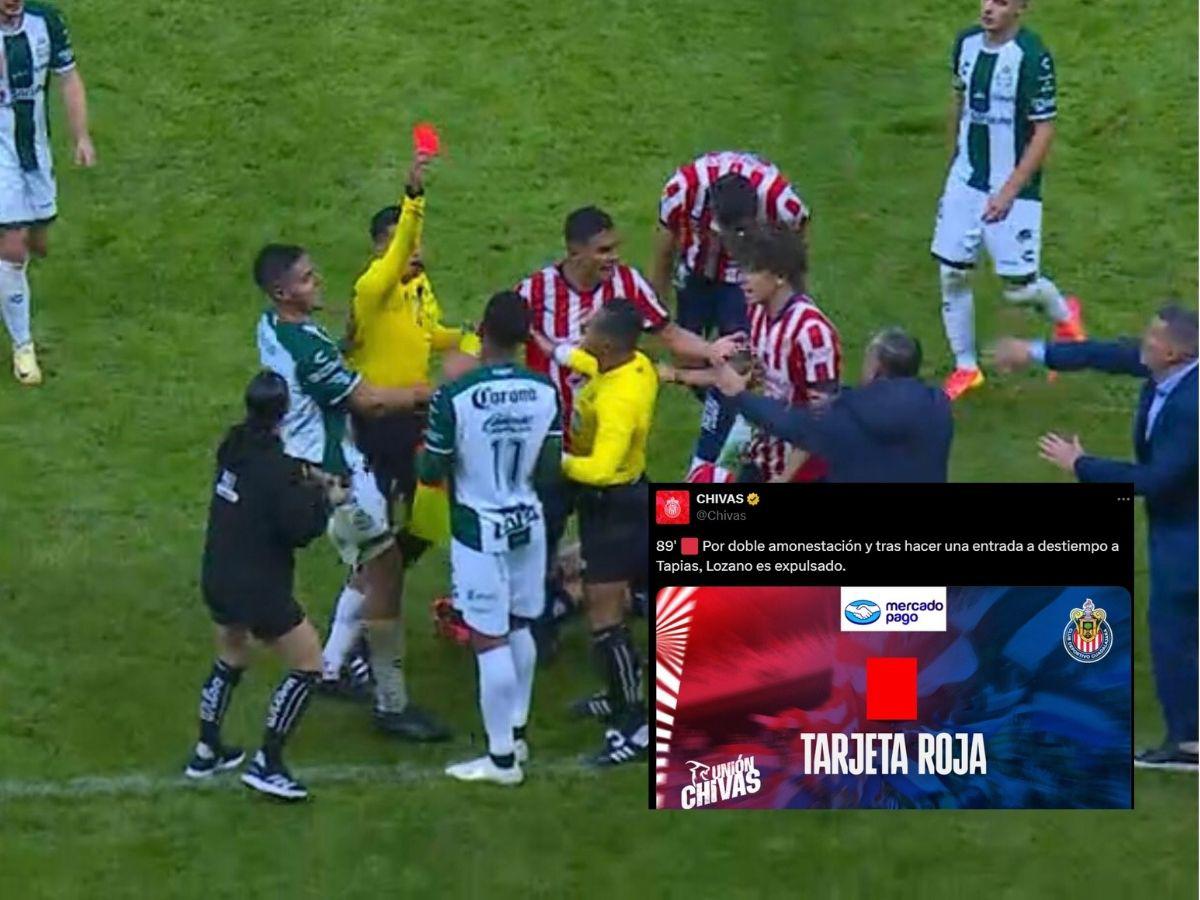 Prensa mexicana arremete contra el “Choco” Lozano tras infantil expulsión en el Santos vs Chivas: “Increíble”