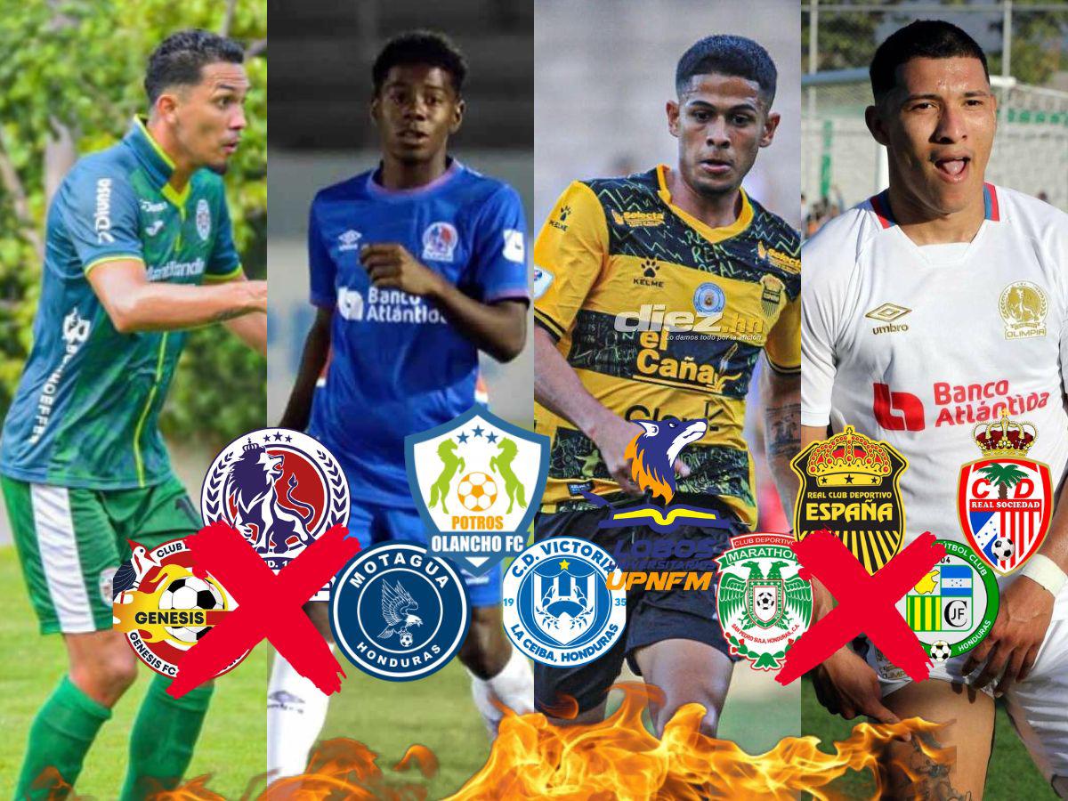 ¡Borrados! 22 futbolistas “marginados” en la primera vuelta del torneo Apertura de la Liga Nacional de Honduras