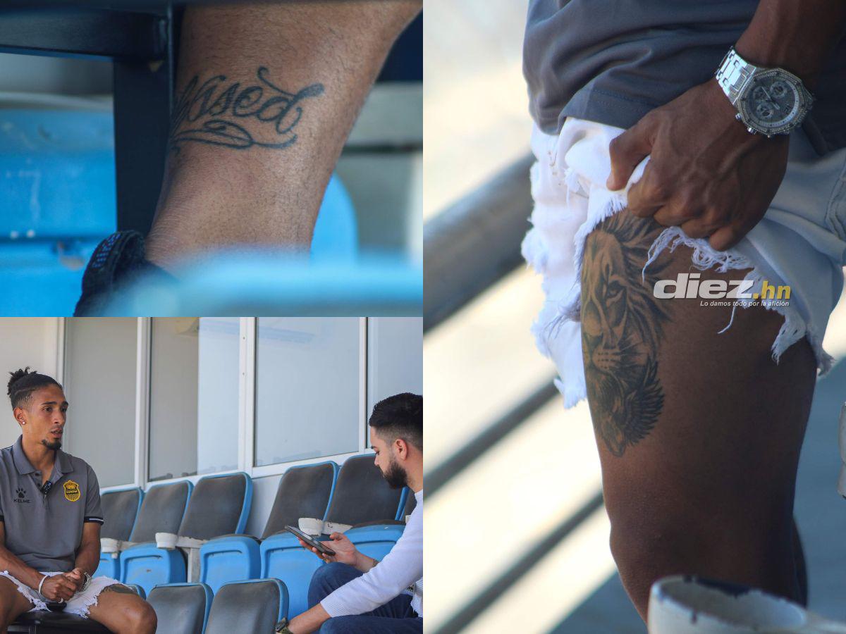 Los tatuajes del brasileño Kennedy Rocha, quien atendió a DIEZ a través de nuestro corresponsal Jafeth Moreno. FOTOS: Neptalí Romero | Mauricio Ayala | Rigoberto Díaz