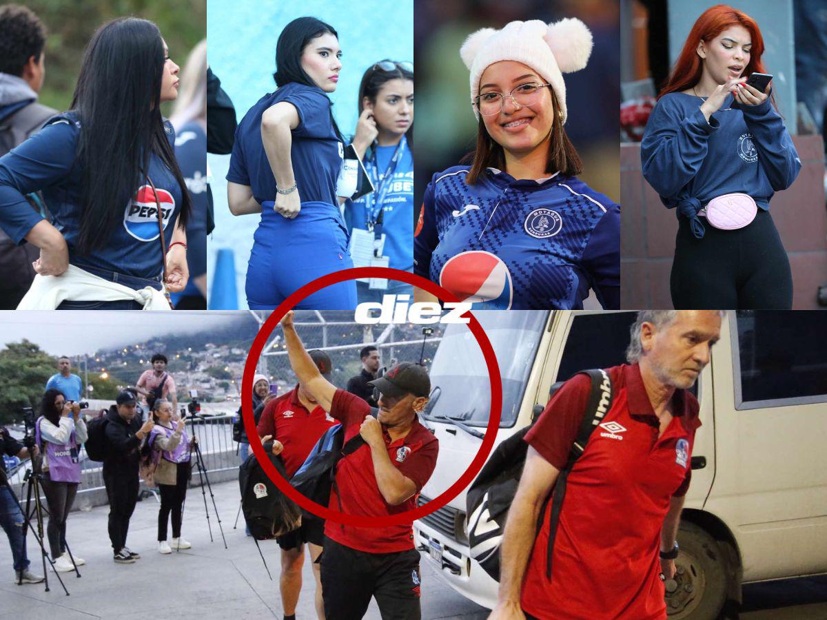 Motagua vs Olimpia en fotos: saludo especial de Troglio, derroche de bellezas en el Nacional y el curioso gorro