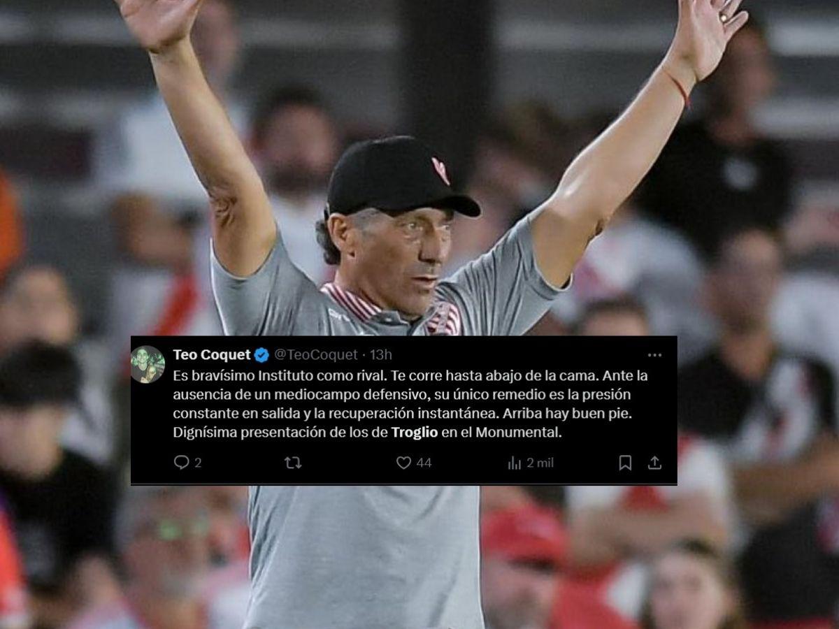 Prensa de Argentina se rinde ante Troglio a pesar de la derrota con River en el Monumental: “es bravísimo”