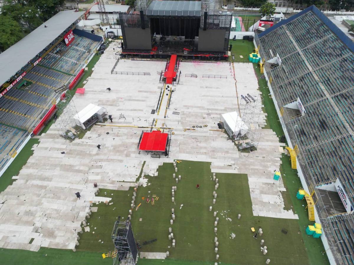FOTOS: así quedó de destruida la cancha del Morazán tras recibir un concierto sin protección
