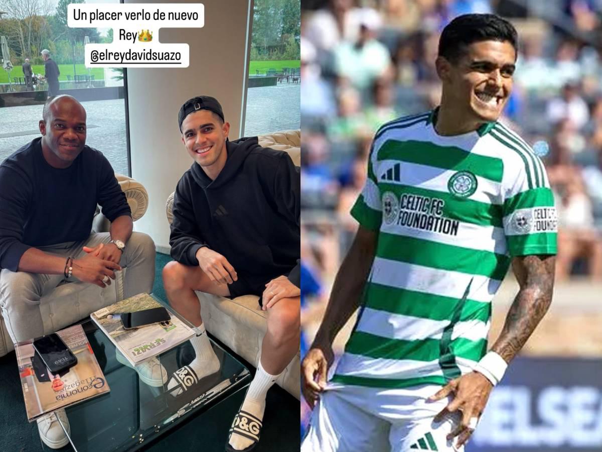 Luis Palma recibió la visita de David Suazo en la previa del Atalanta vs Celtic por la Champions League