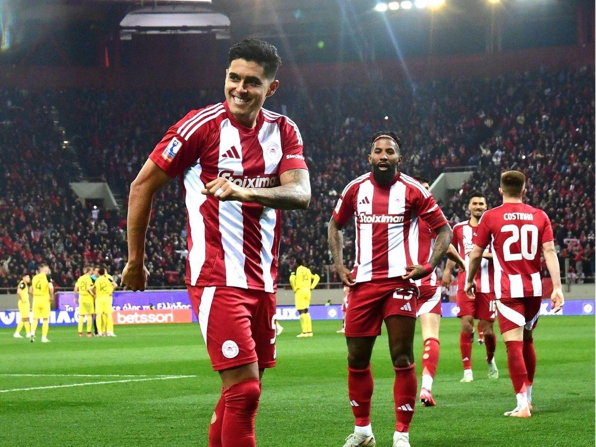 Furor por Luis Palma: Las fotos que dejó el estreno goleador del hondureño con el Olympiacos en Copa de Grecia