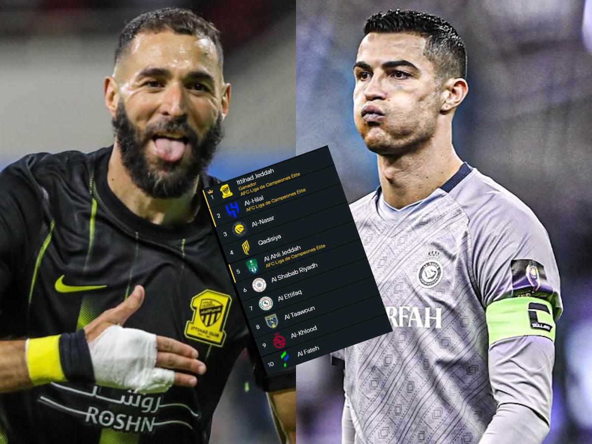 Benzema humilló a Al Nassr de Cristiano Ronaldo: así finalizó la tabla de posiciones de la Liga de Arabia Saudita