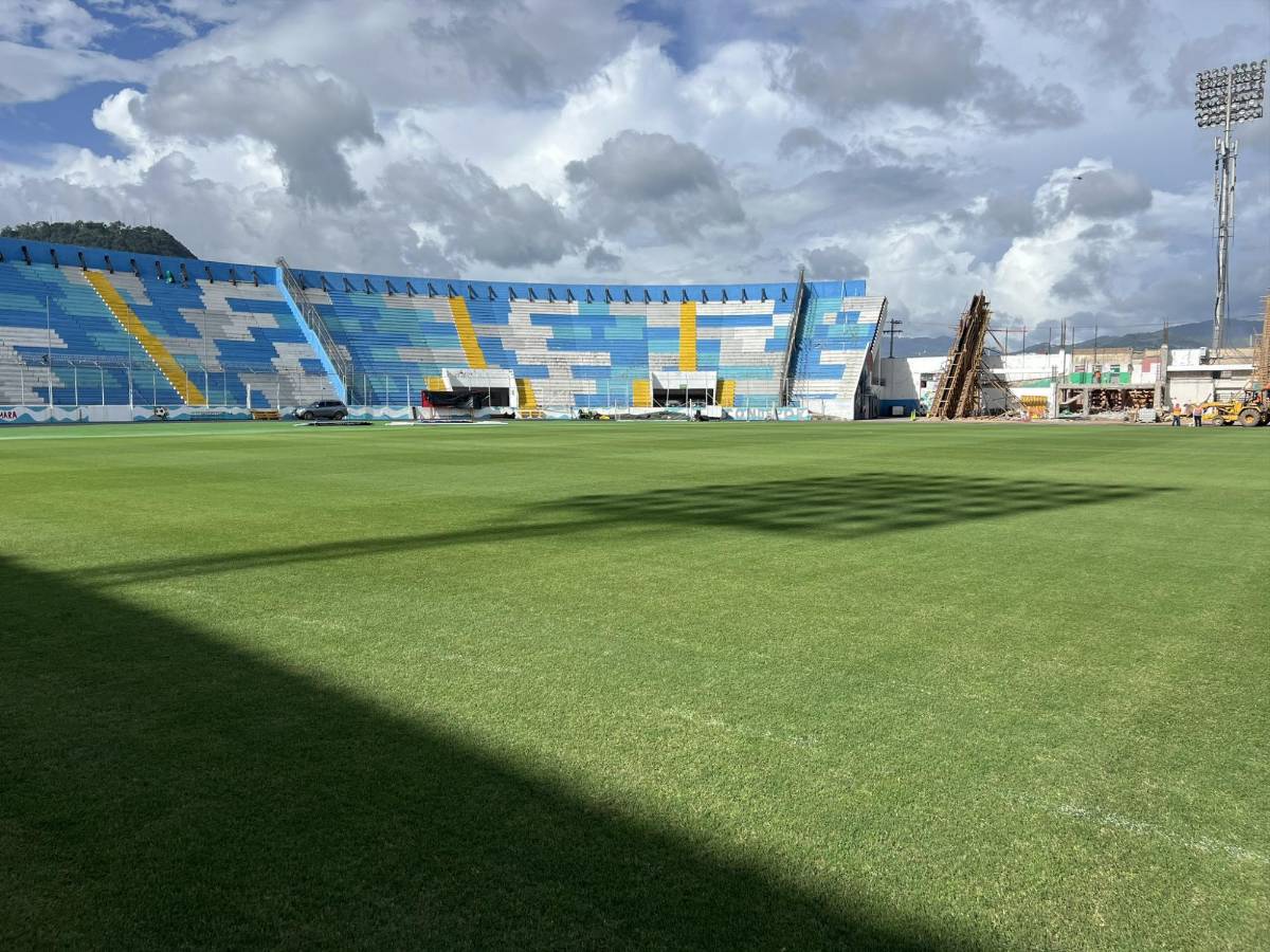 ¡Una mesa de billar! Así luce el estadio Nacional Chelato Uclés, su césped y gradería previo al inicio del Torneo Apertura