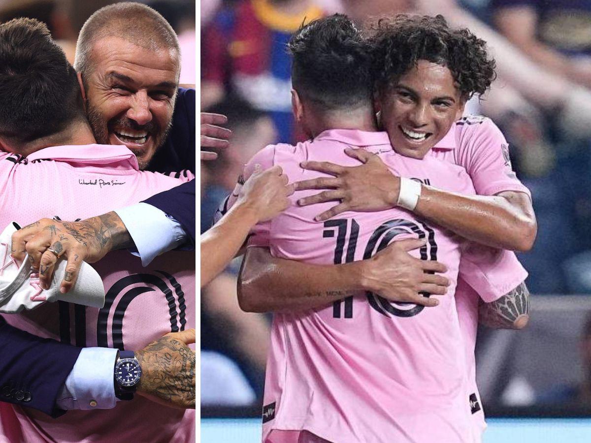 David Beckham se rinde ante David Ruiz y los jugadores del Inter Miami tras consagrarse campeones de la Leagues Cup