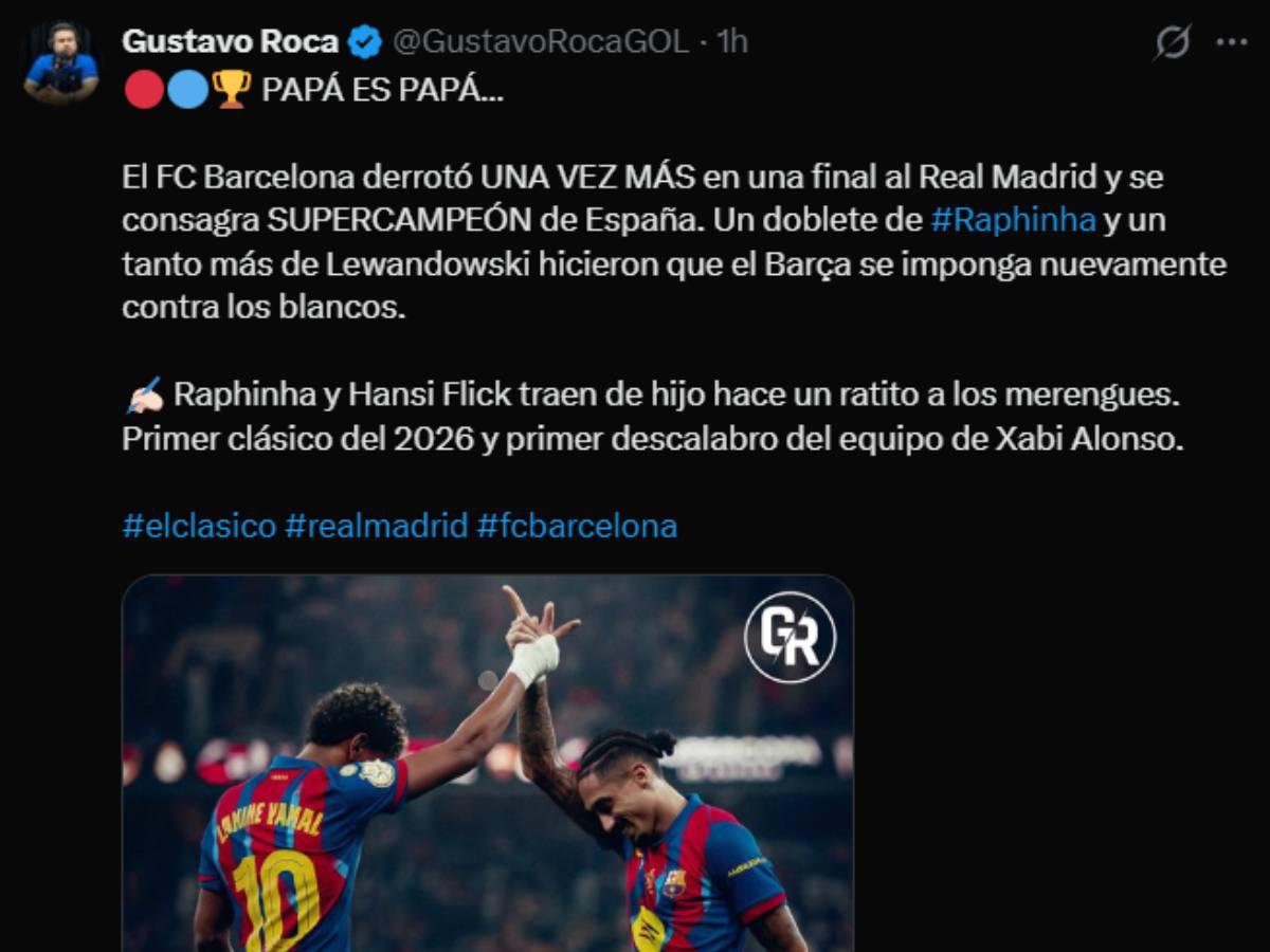 Papá es papá, Mbappé es mal perdedor: reacción de la prensa luego de que Barcelona le gane a Real Madrid la Supercopa