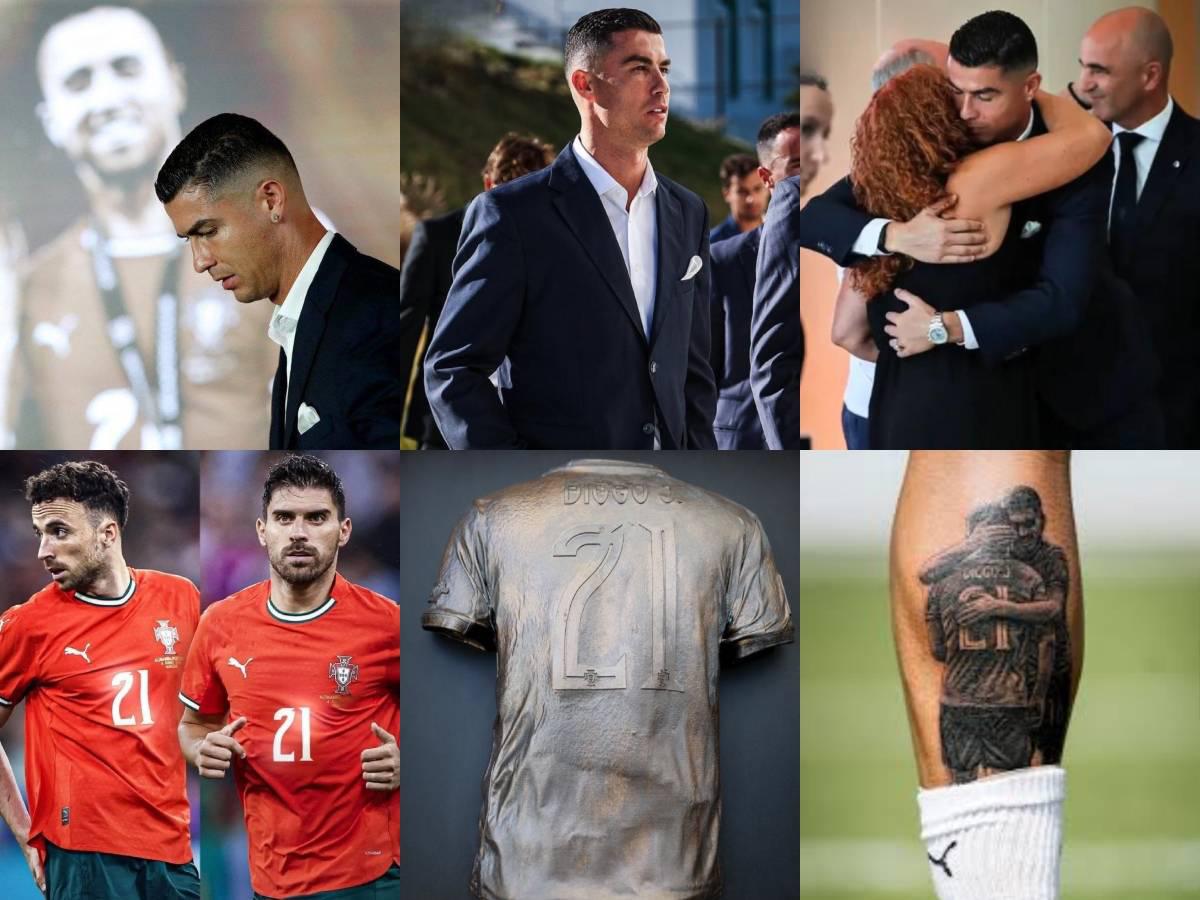 Cristiano Ronaldo impactado: el gesto con la esposa de Jota, el tatuaje que siempre recordará a Diogo y el nuevo 21 de Portugal