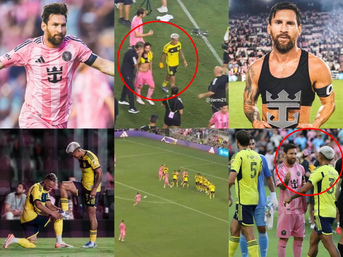 El 'regalo' a Messi, saludo entre Leo y Andy Nájar, celebración del hondureño y el premio que se llevó el 10 del Inter Miami