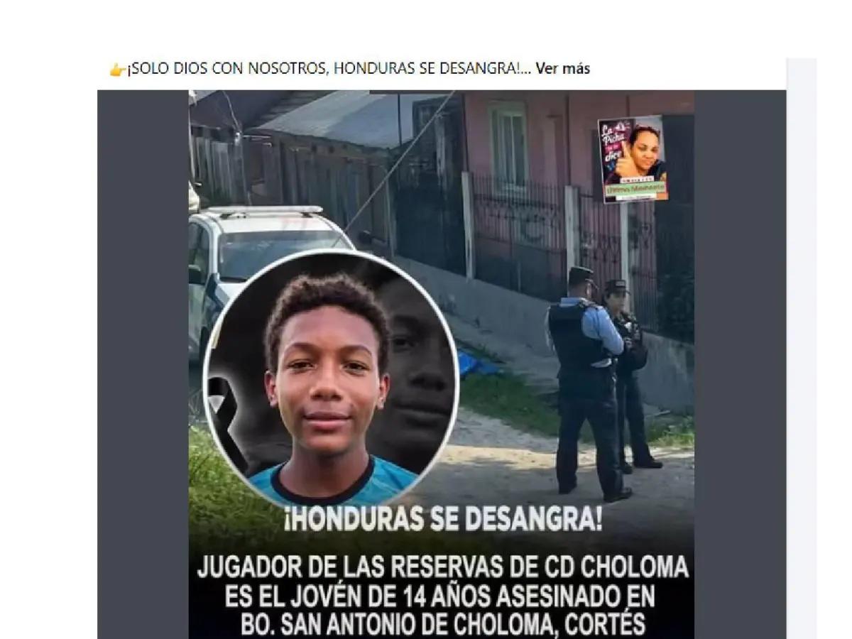 Asesinan a joven futbolista en Choloma: esto dice el informe de la policía