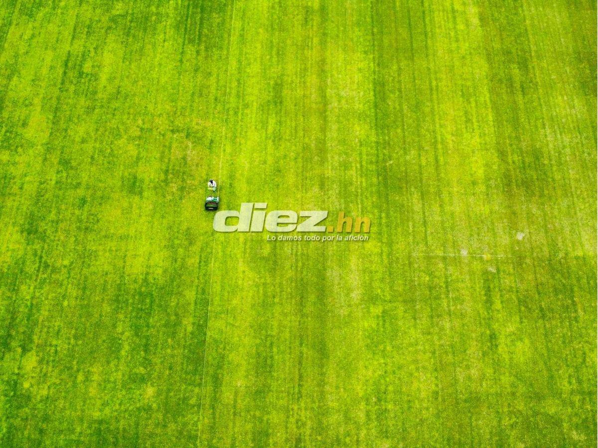 ¡Es una alfombra! Estadio Francisco Morazán luce impresionante desde la altura y está en la fase final del proyecto