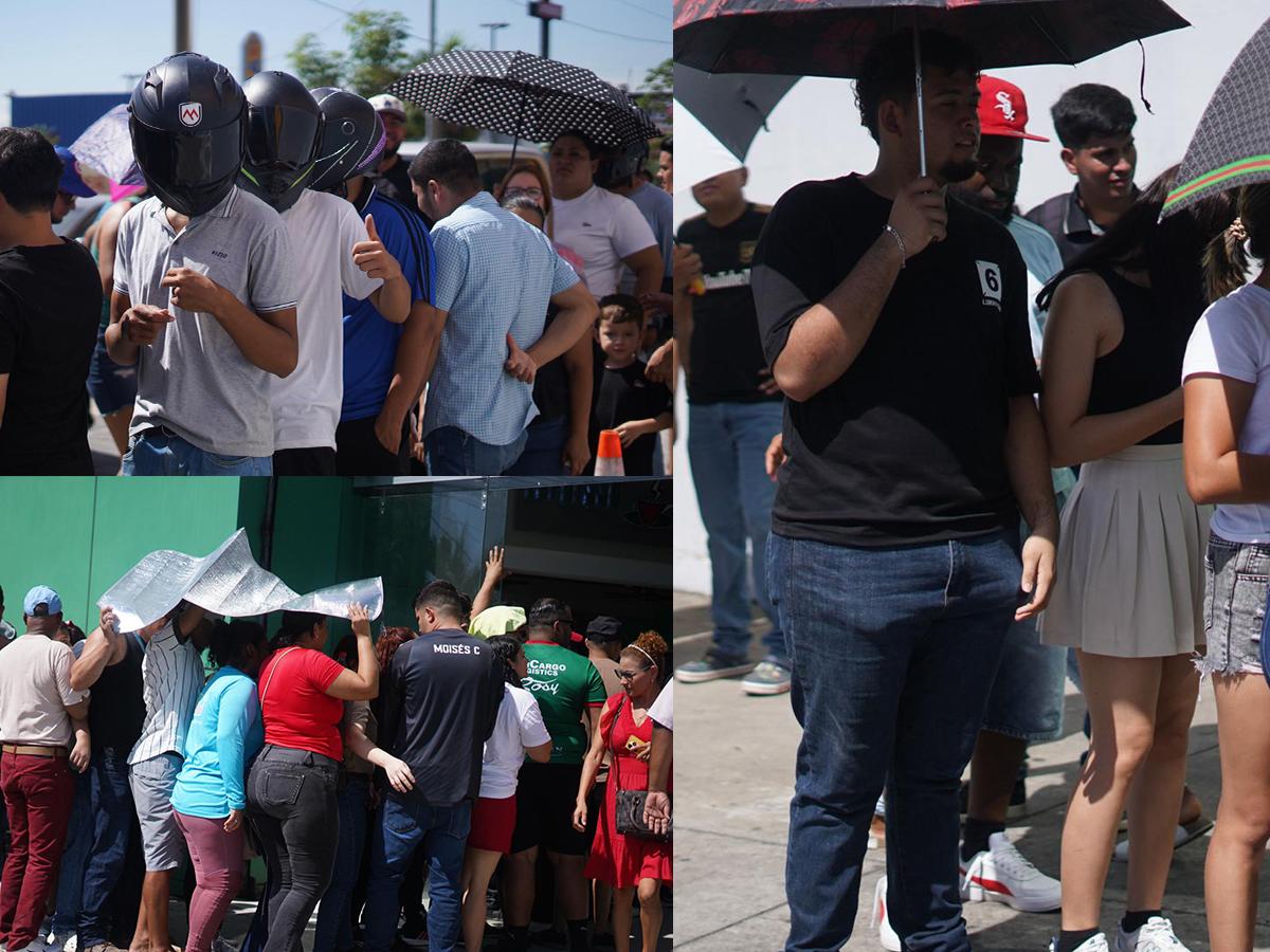 ¡Es una locura! Largas filas para comprar los boletos del partido de tiktokers entre Honduras y El Salvador