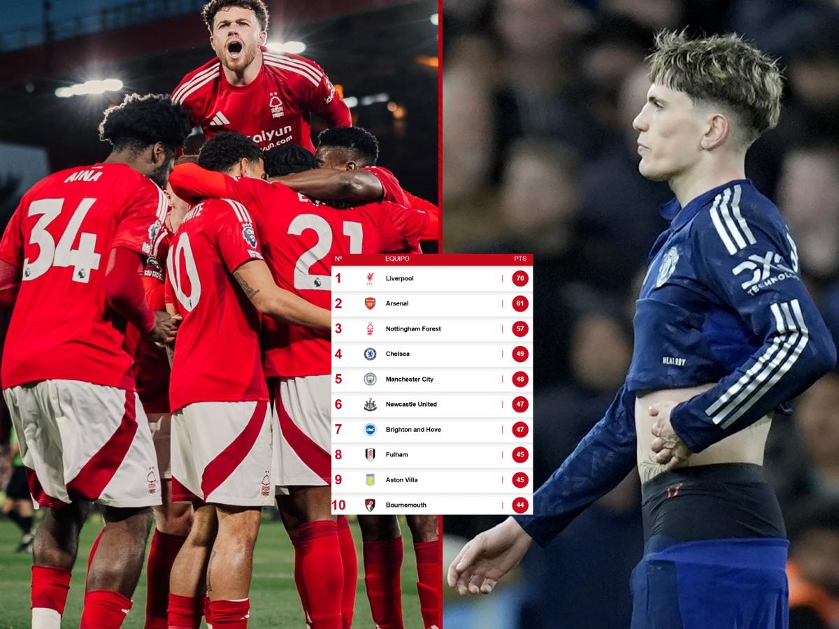 Tabla de posiciones de Premier League: Nottingham Forest hunde más a Manchester United y le mete presión a Liverpool
