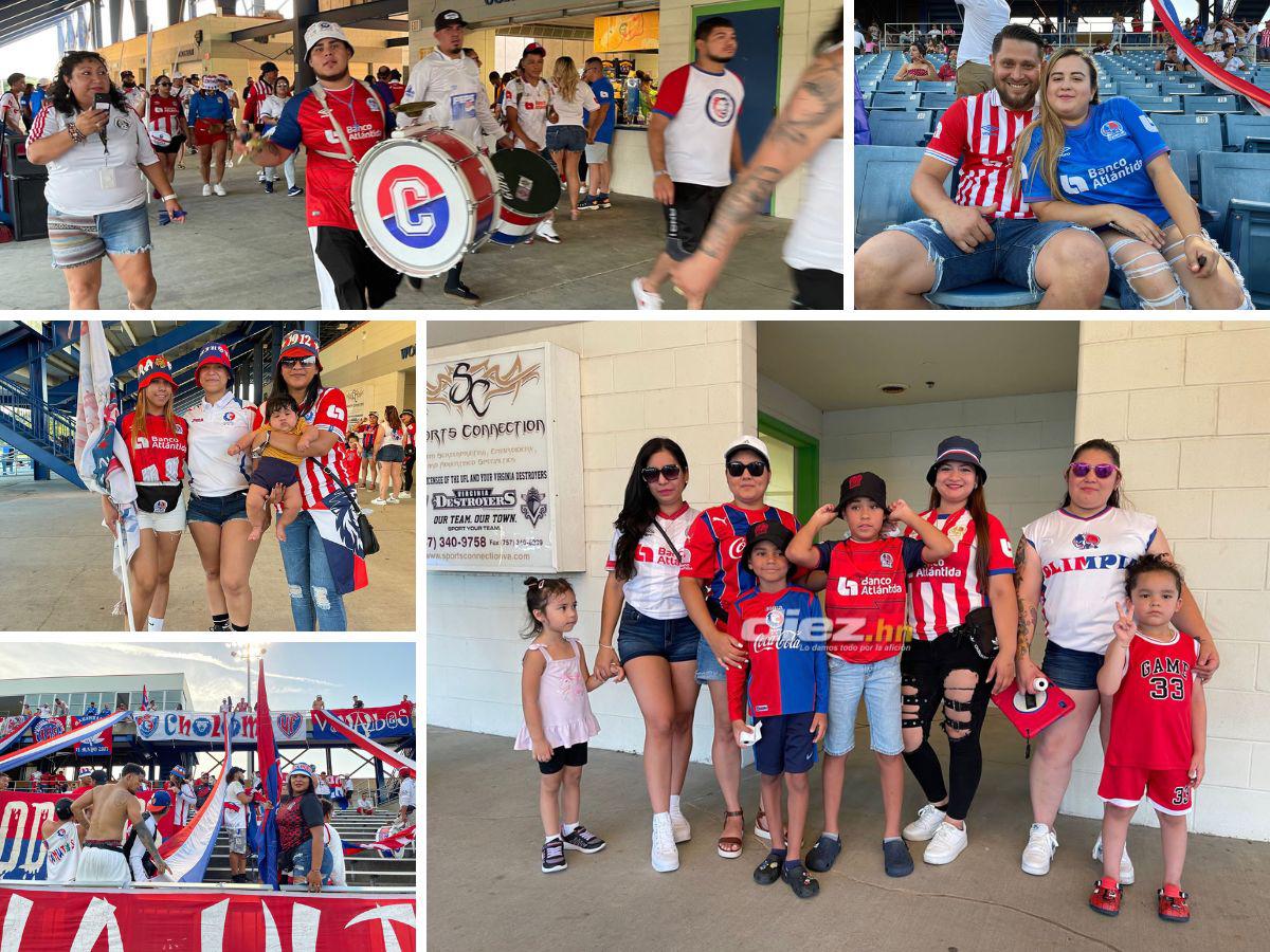 Bellas aficionadas de Olimpia en Virginia Beach, locura de la Ultra Fiel y los curiosos salvadoreños en amistoso “Merengue” ante Águila