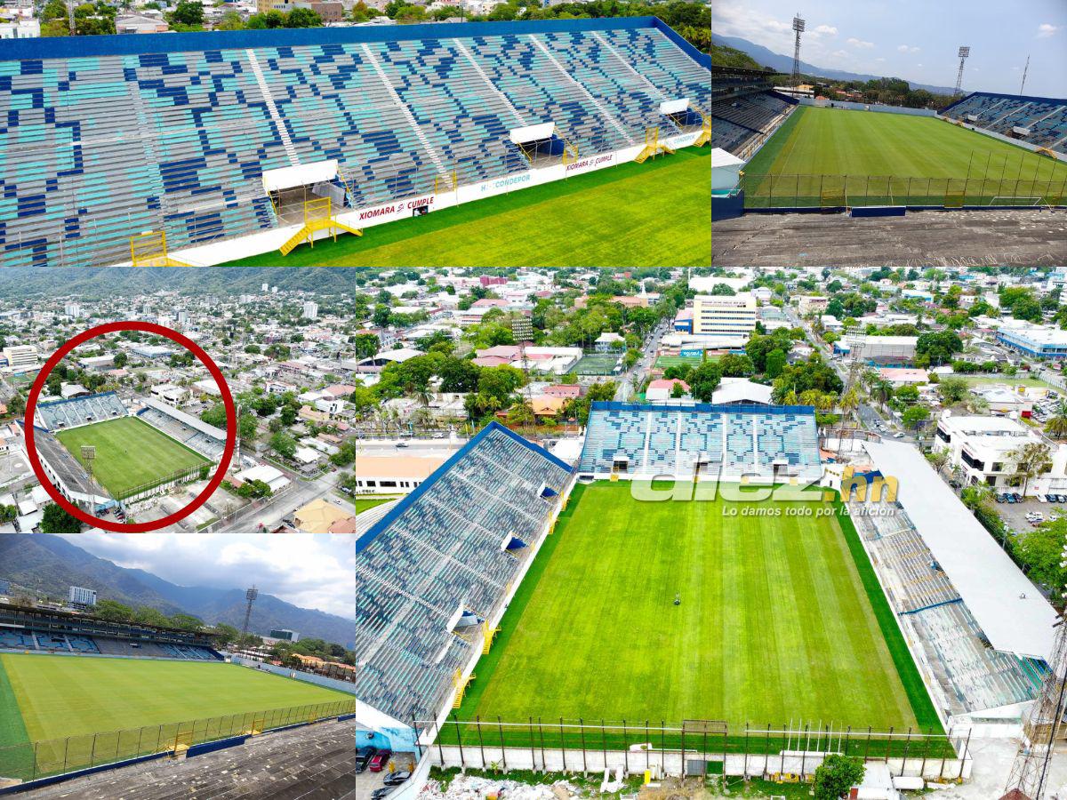 ¡Es una alfombra! Estadio Francisco Morazán luce impresionante desde la altura y está en la fase final del proyecto