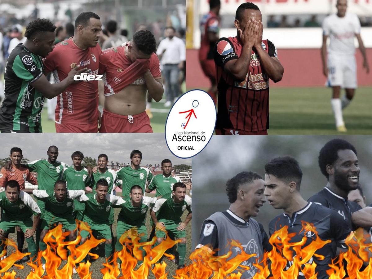 Dos clubes descendieron un par de veces: Los últimos equipos que bajaron de Liga Nacional al ascenso de Honduras