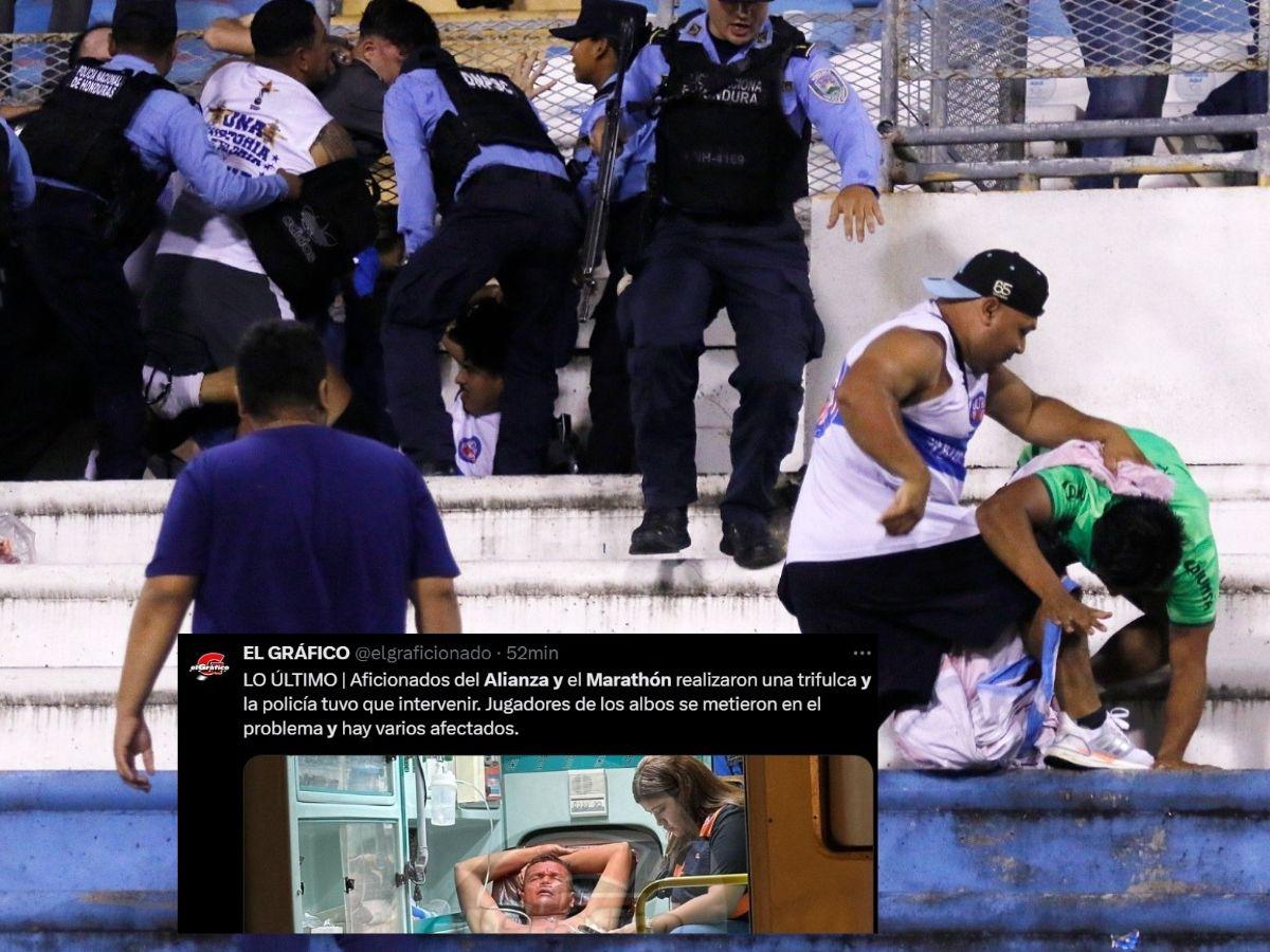 Prensa salvadoreña divulga nuevas imágenes del zafarrancho Marathón - Alianza y arremeten: “Reprochable”