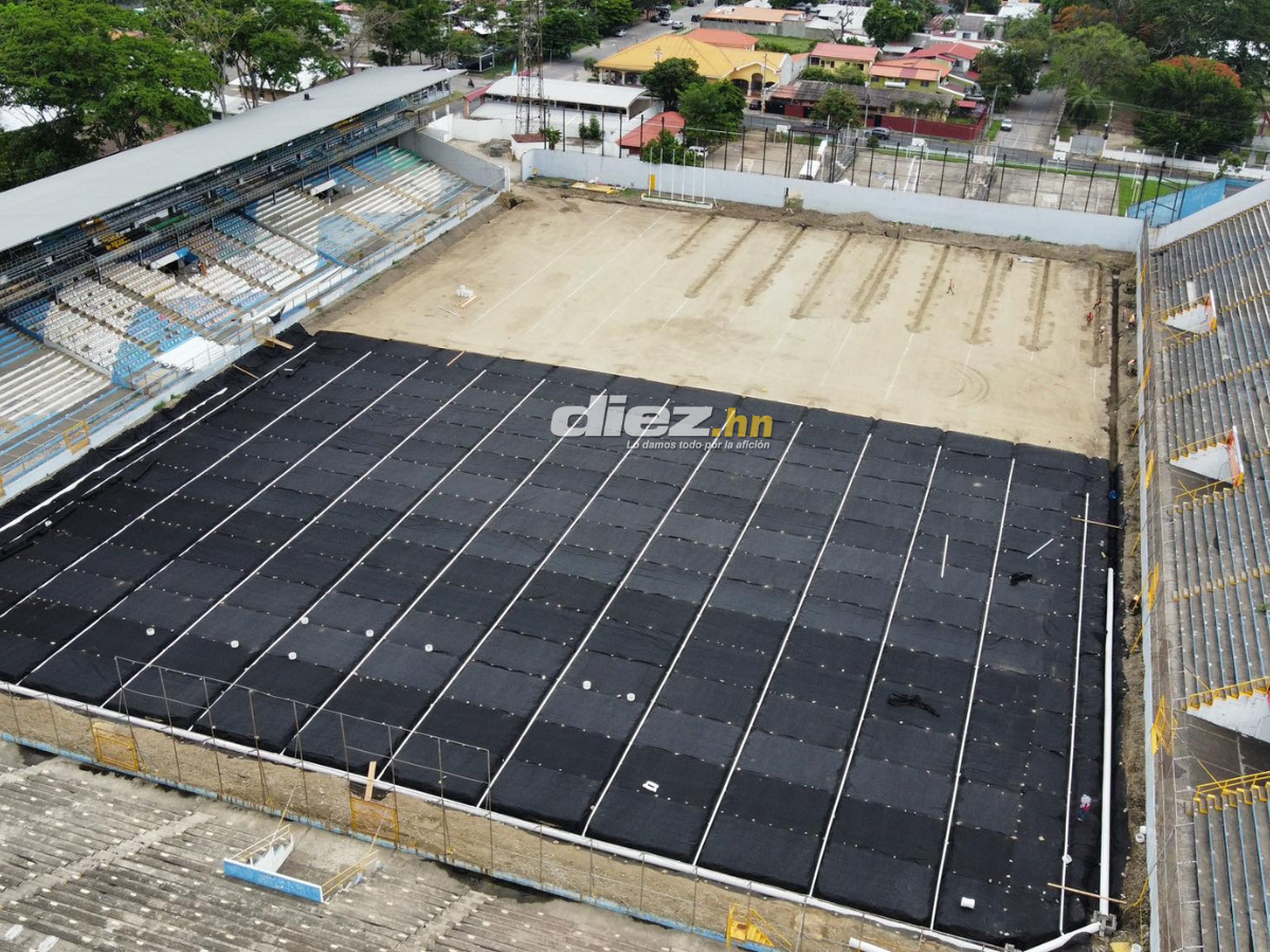 A un 70%: El Estadio Morazán, en recta final para estrenar grama parecida al Santiago Bernabéu, ¿cuándo inicia el cocido del engramillado?