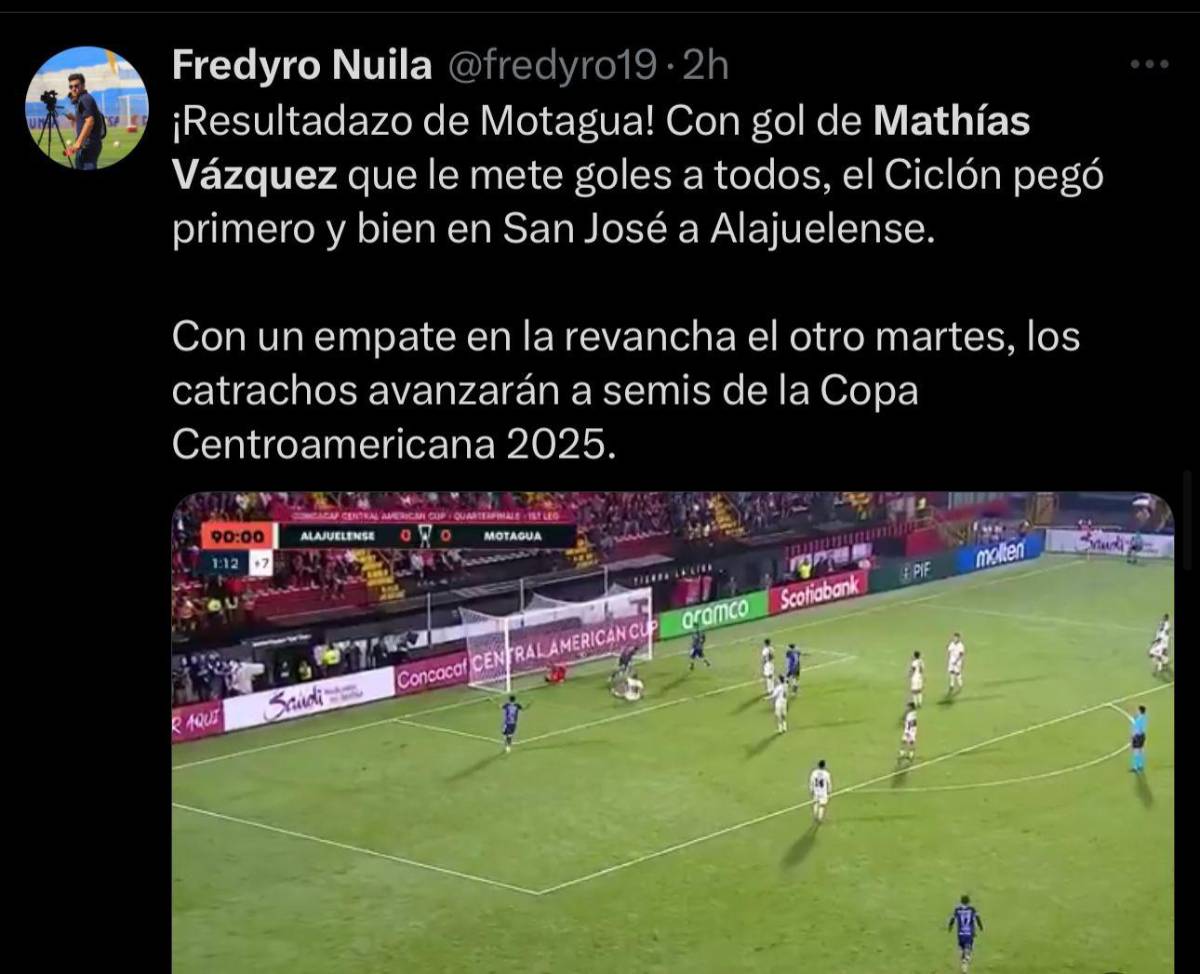 No jugaba porque era hijo del DT: la prensa se rinde ante Mathías Vázquez tras el triunfo de Motagua frenta Alajuelense
