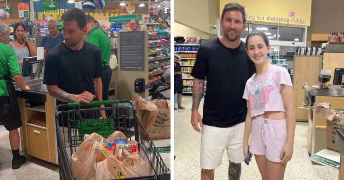 Incredible and unforgettable!  Leo Messi was shopping at a supermarket upon his arrival in Miami and they didn’t recognize him