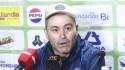 El enrenador Javier López en la rueda de prensa luego del triunfo de Motagua sobre Platense en Puerto Cortés.
