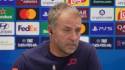 Hansi Flick en la rueda de prensa antes de enfrentar al Feyenoord en el Camp Nou por la Champions League.