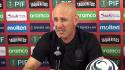 El entrenador del Olimpia, Eduardo Espinel, durante la conferencia de prensa antes de medirse al Saprissa.