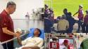 Javier Atala fue a saludarlo en el hospital y a desearle mucha fortaleza al panameño.
