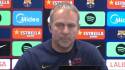 Hansi Flick en la conferencia de prensa previa al partido entre Levante y Barcelona por la Liga Española