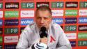 Roberto Pompei en la rueda de prensa antes de enfrentar a Marathón por la Copa Centroamericana.