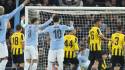 Kervin Arriaga durante el partido frente al Manchester City en Inglaterra por la Champions League.